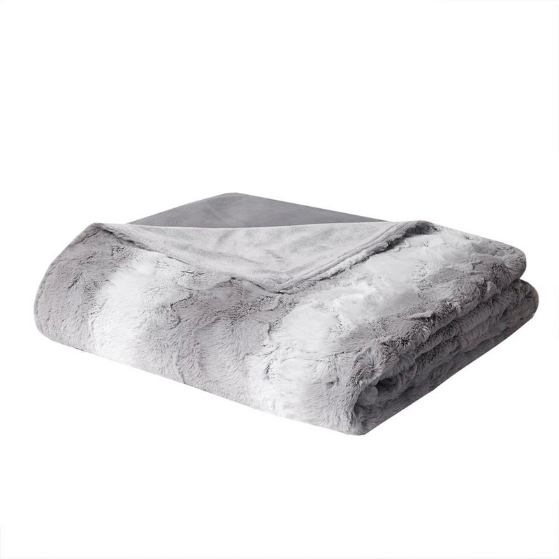 100% Polyester Zuri Fur Weighted Blanket, Grey