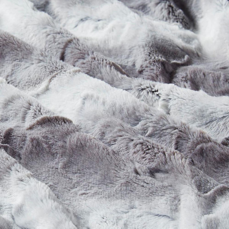 100% Polyester Zuri Fur Weighted Blanket, Grey