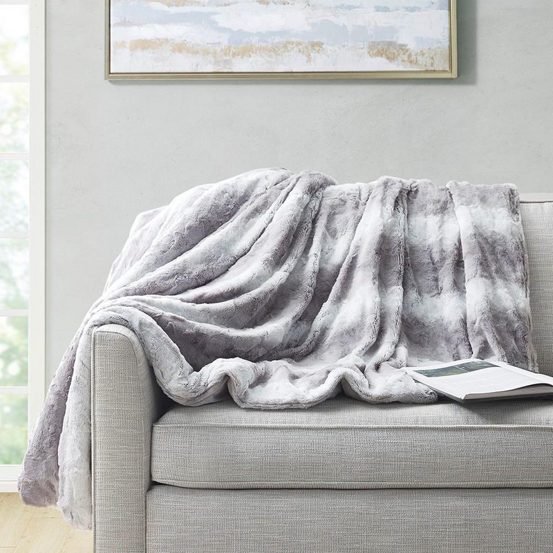 100% Polyester Zuri Fur Weighted Blanket, Grey